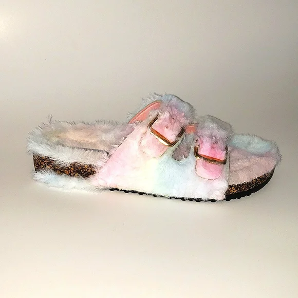 Platform Faux Fur Slipper Sandals - Picture 2 of 6